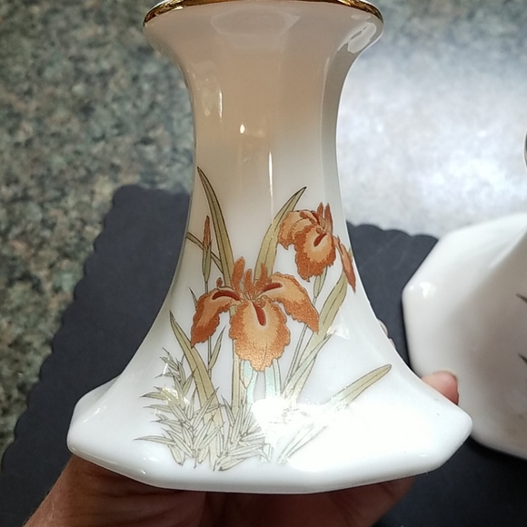 Candle Sticks 1 Pair Fine China Japan - Picture 2 of 5